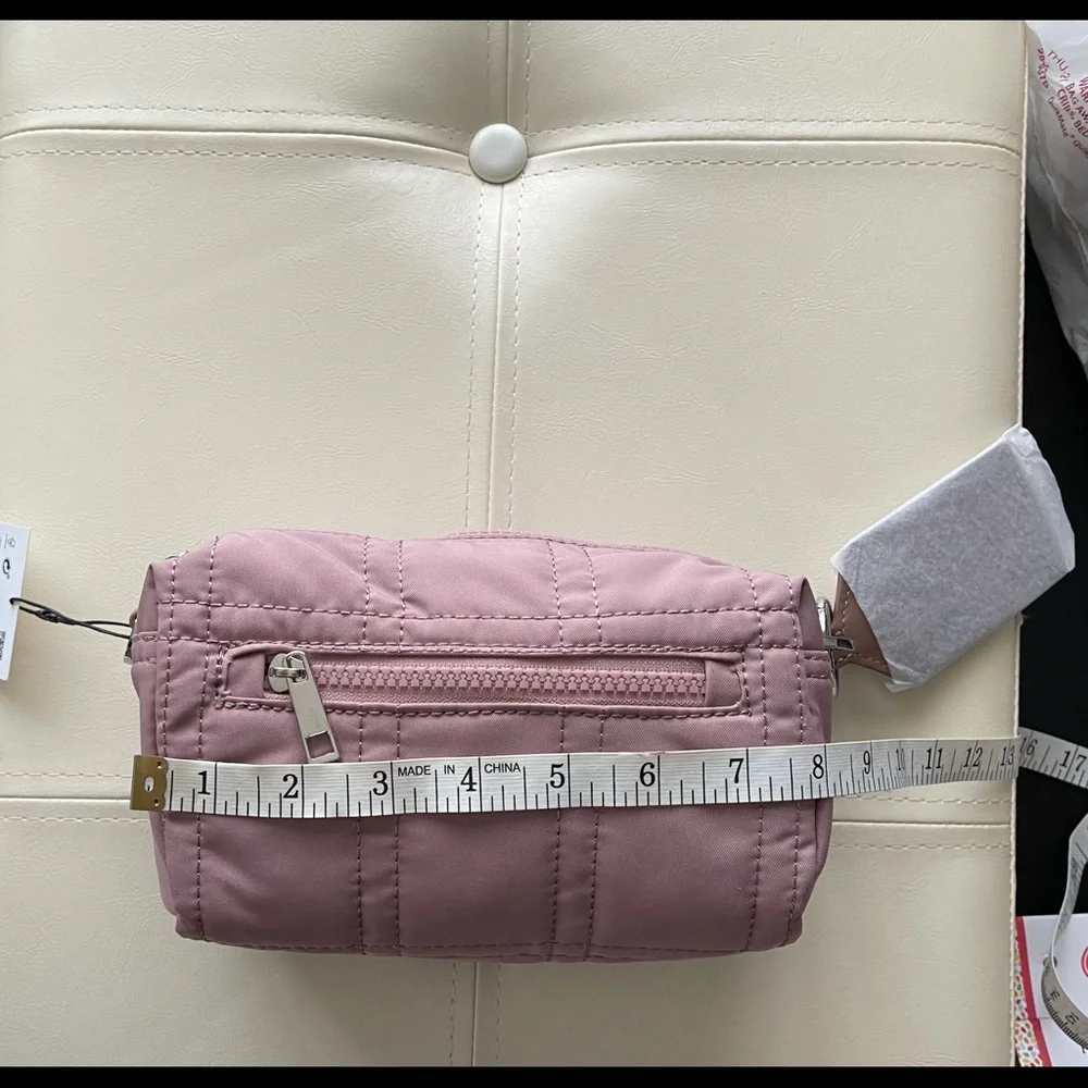 Zara Nylon Toiletry Bag w/ Topstitching Pink